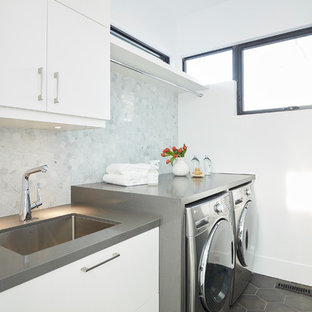 75 Beautiful Modern Laundry Room With Gray Countertops Pictures