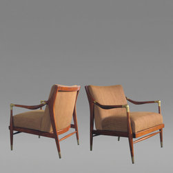Brass Accented Lounge Chairs - Living Room Chairs