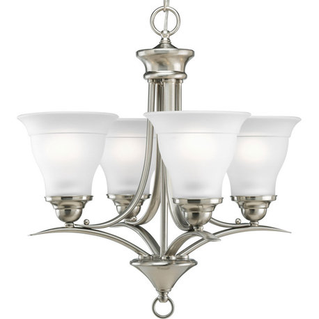 4-Light Chandelier, Brushed Nickel