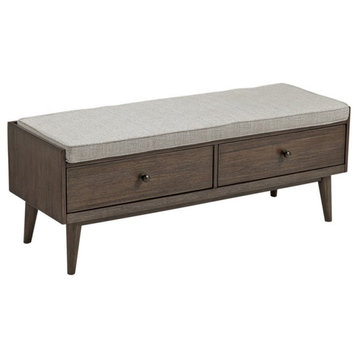 Bowery Hill Beige and Brown Wood Storage Bench