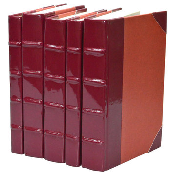 Patent Leather Books, Cardinal, Set of 5