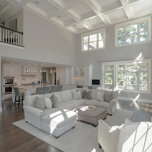 75 Beautiful Living Room With A Standard Fireplace And A Wood