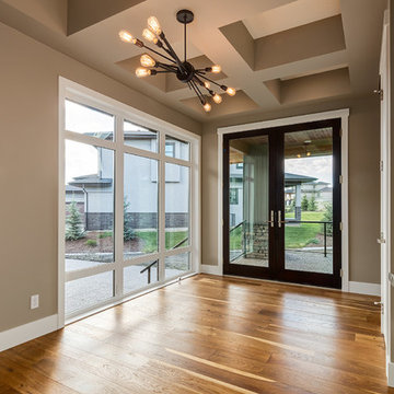Transitional Custom Home with Shed Roof Garage in Watermark
