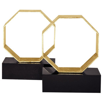 Dean Bookends, Set of 2, Gold