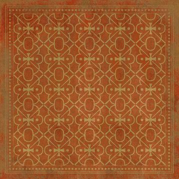 Pattern 05 Miss Scarlet 48x48 Vintage Vinyl Floorcloth