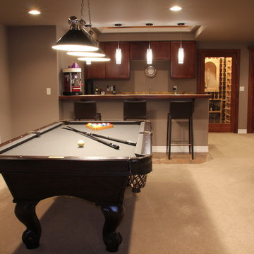 Stylish Basement in Lowry, Colorado with wine cellar and art niches