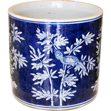 Pot Bamboo Orchid White Colors May Vary Blue Variable Handmade Ha