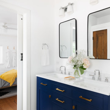 Lincoln Square New York | Transitional Blue Bathroom Remodel