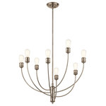 Kichler - Kichler Hatton 8 Light Chandelier, Classic Pewter - Hatton's refined and vintage industrial style is just the start of what you will love about this collection. Each piece features an asymmetrical style, with thin arms reaching out from a decorative center column. On the 8-light chandelier, these arms are also adjustable allowing you to personalize the piece to your space.