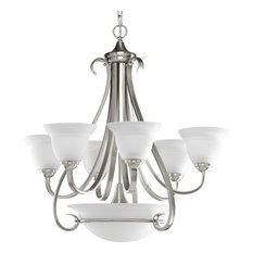 Progress Lighting Torino 6-Light 2-Tier Chandelier, Brushed Nickel