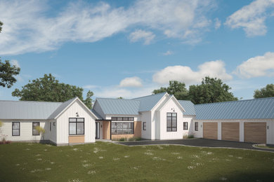 Inspiration for a farmhouse exterior home remodel in Austin