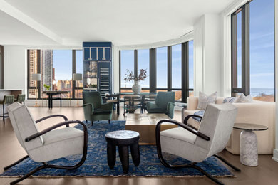 Transitional living room photo in Miami