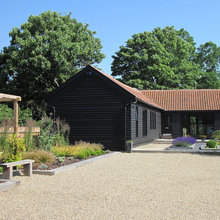 Black board and batten with brick