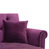 Modern Velvet Fabric Recliner Sleeper Chaise Lounge - Futon Sleeper Chair, Purpl