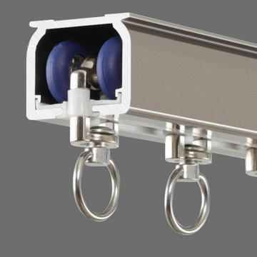 White Black Silent Gliss Heavy Duty Curtain Tracks With Gliders