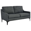 Corland Upholstered Loveseat, Charcoal