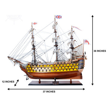 Hms Victory Painted Museum-quality Fully Assembled Wooden Model Ship