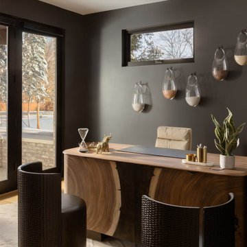 Moody Black Wall Office Design