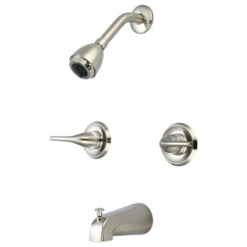 Accent Two Handle Tub Shower Set, PVD Brushed Nickel