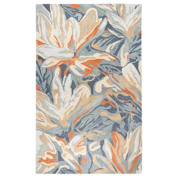 Rizzy Home Mod MO757A Blue Abstrack Floral Area Rug, Runner 2'6" x 8'