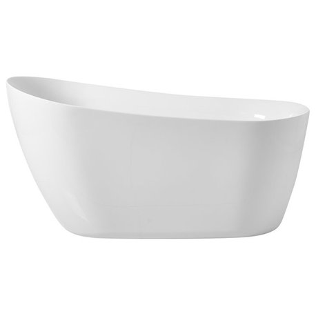 Elegant BT10854GW 54"Soaking Single Slipper Bathtub, Glossy White