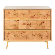 Safavieh Katia 3-Drawer Chest, Natural, Gold
