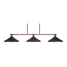 Blacksmith 3-Light Bar With 14" Dark Granite Metal Shades