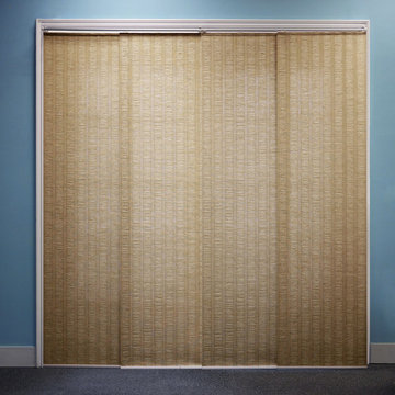 Provence Maple (Privacy & Natural Woven) - Panel Track Blinds