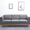 Scandinavian Style Grey 3-Seater Sofa, Solid Wood