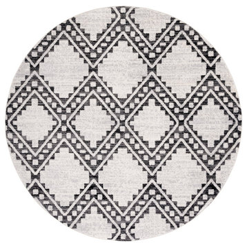 Safavieh Tulum Tul642A Geometric Rug, Ivory and Black, 6'7"x6'7" Round