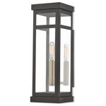 Livex Lighting - Livex Lighting 20703-07 Hopewell - 15" One Light Outdoor Wall Lantern - The design of the Hopewell outdoor wall lantern giHopewell 15" One Lig Bronze Clear Glass *UL Approved: YES Energy Star Qualified: n/a ADA Certified: n/a  *Number of Lights: Lamp: 1-*Wattage:60w Candelabra Base bulb(s) *Bulb Included:No *Bulb Type:Candelabra Base *Finish Type:Bronze