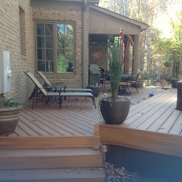 Low-To-Grade Charlotte Trex Composite Decks in Tiki Torch