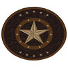 Texas Star Western Rustic Decor Brown Black Rug, 6'6" Round