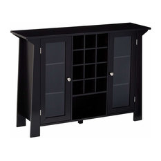 Ashley Furniture Wine Bar Cabinets Houzz Villard Wood Sideboard With Wine Rack Black