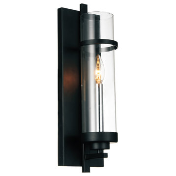 CWI Lighting 9827W5-1-101 Sierra 1 Light Wall Sconce With Black Finish