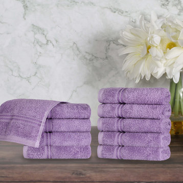 10 Piece Egyptian Cotton Face Cloth Towel Set, Royal Purple