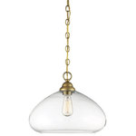 Savoy House - Savoy House 1-2070-1-322 Shane - 1 Light Pendant - Make a statement with the wide, bubble-like clearShane 1 Light Pendan Warm Brass Clear Gla *UL Approved: YES Energy Star Qualified: n/a ADA Certified: n/a  *Number of Lights: 1-*Wattage:60w E26 Medium Base bulb(s) *Bulb Included:No *Bulb Type:E26 Medium Base *Finish Type:Warm Brass