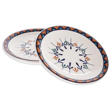 Novica Handmade Antigua Breeze Ceramic Luncheon Plates
