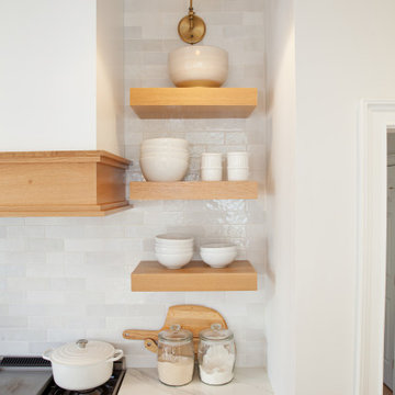 Transitional Kitchen Featuring Rift Cut Oak Accents