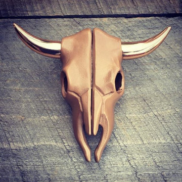 Steer Skull Door Knocker, Brass/Bronze - MH2792