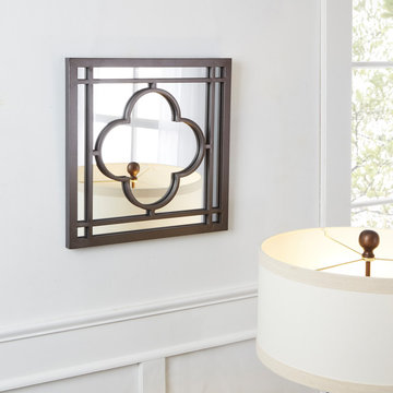 Eloise Square Wall Mirror with Decorative Metal Frame