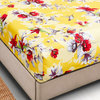 Sunshine Hummingbirds Floral Fitted Bed Sheet Set with Pillow Cases , Queen