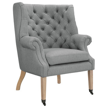 Light Gray Chart Upholstered Fabric Lounge Chair