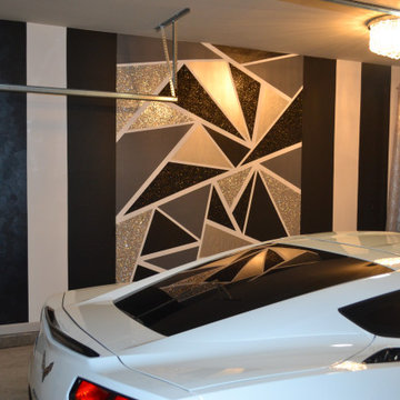Garage Walls Upgrade w/ Silver Glitter, Black Glitter, & Black Metallic Paint