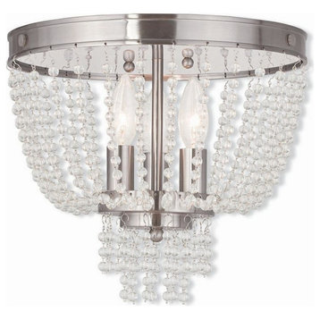 3 Light Flush Mount in French Country Style - 12.25 Inches wide by 11 Inches
