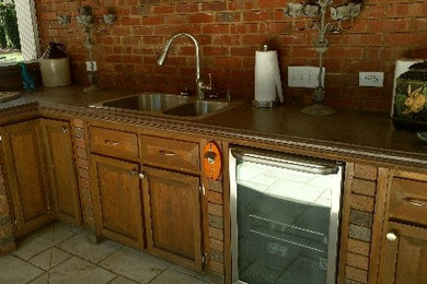 Example of a mountain style kitchen design in Atlanta