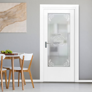 Hinged Glass Door with Frosted Design Full Private, 28"x81", Left