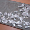 Decorative Table Runners, Silver Beige Silver Ivory, 14"x60", Silk