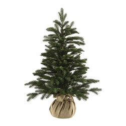 3 ft. Feel Real Norwegian Artificial Christmas Trees in Burlap - Christmas Trees
