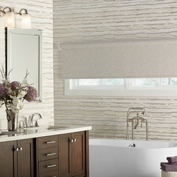 Premium Natural Blackout Roller Shade in Lakeshore Blackout Haze - Roller Shades